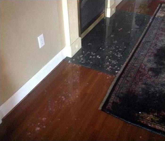 flooded wood floor and carpet