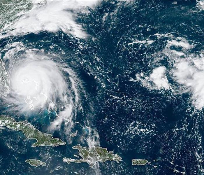 satellite image of huricane over florida