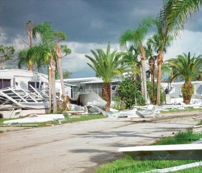 mobile homes damaged during a hurricane